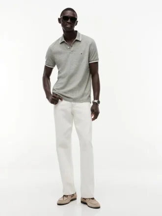 Polohemd aus Leinenmischung mit Regular Fit Polohemd aus Leinenmischung mit Regular Fit