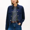 Ponte-Jacke mit mehreren Taschen und goldenen Knöpfen Ponte-Jacke mit mehreren Taschen und goldenen Knöpfen