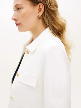 Ponte-Jacke mit mehreren Taschen und goldenen Knöpfen