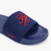 Pool-Slides aus Canvas mit Schriftzug-Monogramm Pool-Slides aus Canvas mit Schriftzug-Monogramm