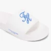 Pool-Slides aus Canvas mit Schriftzug-Monogramm Pool-Slides aus Canvas mit Schriftzug-Monogramm