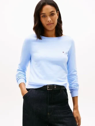 Pullover mit U-Boot-Ausschnitt