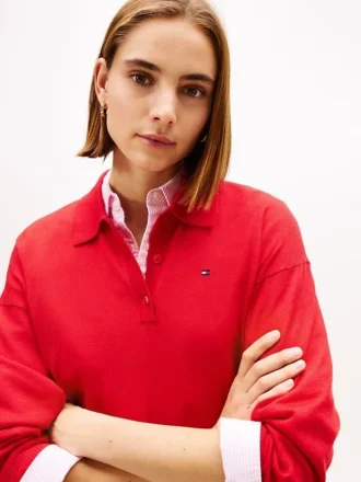 Pullover-Polo aus Woll-Seiden-Mischung