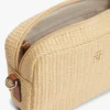 Raffia-Umhängetasche mit Monogramm-Logo