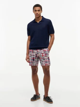 Regular Fit 7″ Patchwork Madras Shorts