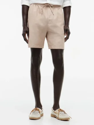 Regular Fit 7″ Shorts aus Baumwoll-Leinen-Mischung