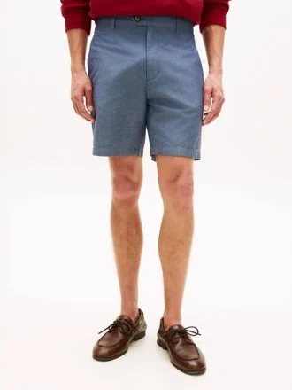 Regular Fit 7″ Shorts aus Baumwoll-Leinen-Mischung