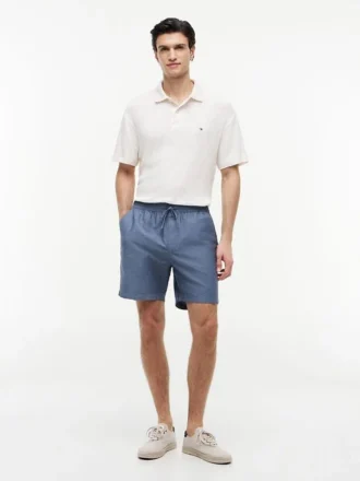 Regular Fit 7″ Shorts aus Baumwoll-Leinen-Mischung