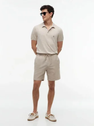 Regular Fit 7″ Shorts aus Baumwoll-Leinen-Mischung