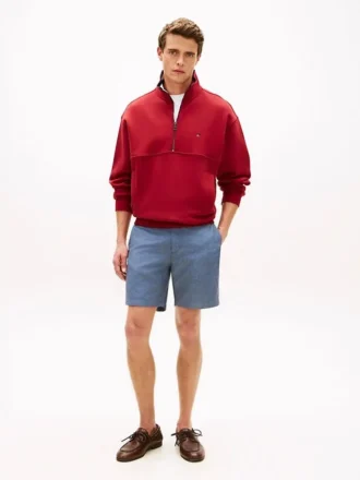 Regular Fit 7″ Shorts aus Baumwoll-Leinen-Mischung