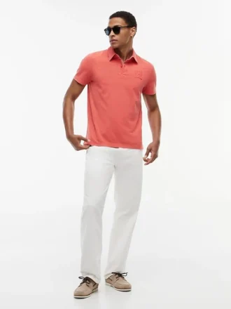 Regular Fit, stückgefärbtes Crest-Polo Regular Fit, stückgefärbtes Crest-Polo