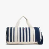 Reisetasche aus Canvas mit maritimen Streifen Reisetasche aus Canvas mit maritimen Streifen