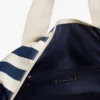 Reisetasche aus Canvas mit maritimen Streifen Reisetasche aus Canvas mit maritimen Streifen