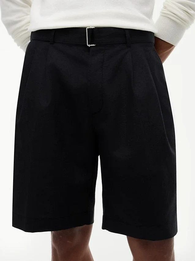 Relaxed Fit 10″ Plissee-Shorts mit Gürtel Relaxed Fit 10″ Plissee-Shorts mit Gürtel