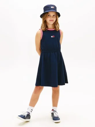 Ärmelloses Kleid für Kinder mit gewelltem Flaggenlogo