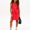 Ärmelloses Kleid für Kinder mit gewelltem Flaggenlogo