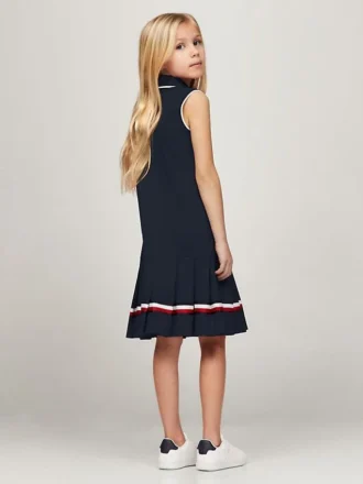 Ärmelloses Plissee-Polo-Kleid für Kinder