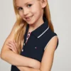 Ärmelloses Plissee-Polo-Kleid für Kinder