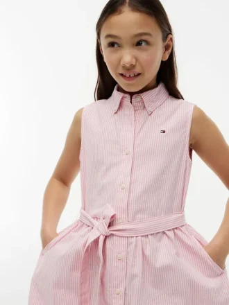 Ärmelloses Shirtkleid mit Gürtel für Kinder