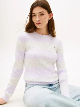 Rugby-Streifen-Strickpullover