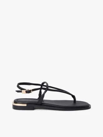 Sandalen aus Leder mit Metallic-Akzenten