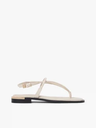Sandalen aus Leder mit Metallic-Akzenten