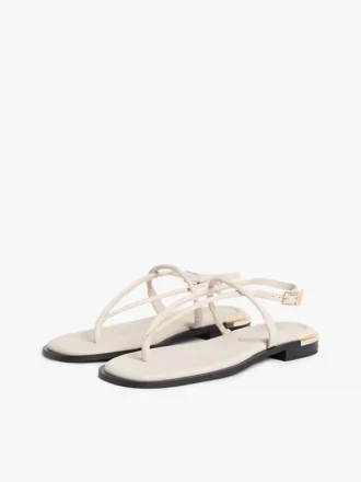 Sandalen aus Leder mit Metallic-Akzenten