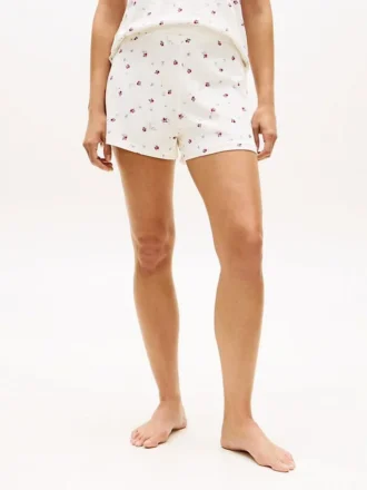 Schlafshorts aus Mischgewebe mit Blumenprint