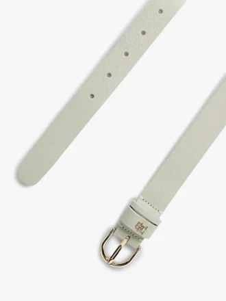 Schmaler Ledergürtel mit geprägtem Monogramm