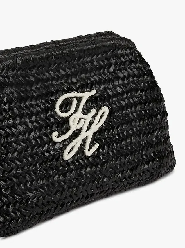 Script Monogram Raffia Clutch Script Monogram Raffia Clutch