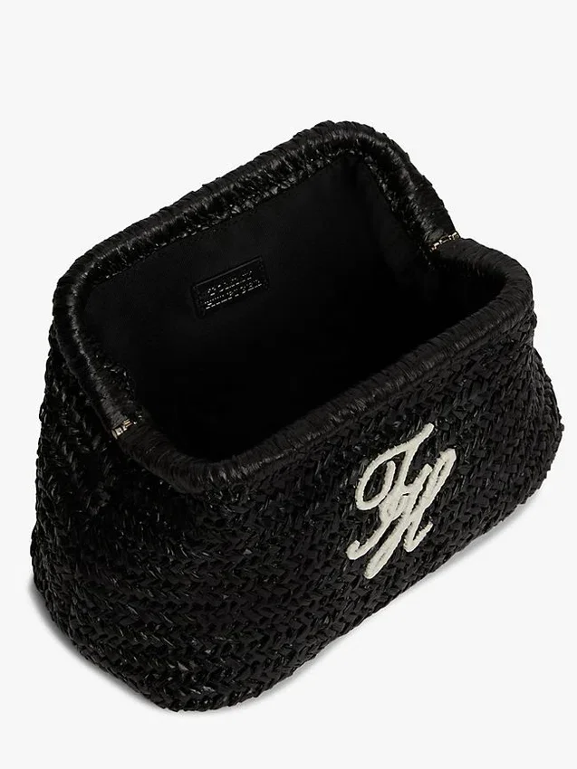 Script Monogram Raffia Clutch Script Monogram Raffia Clutch