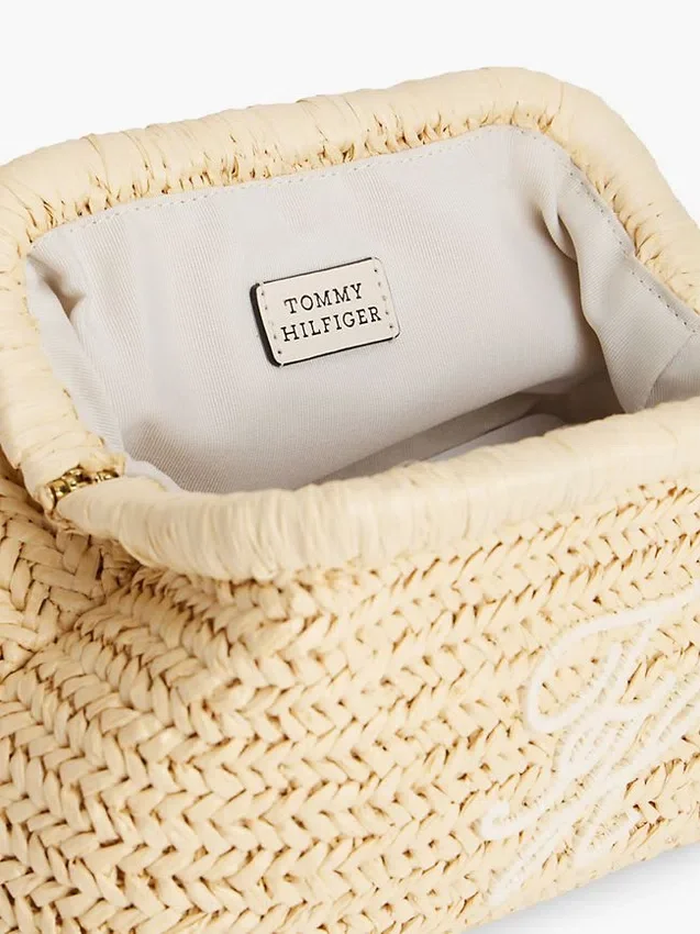 Script Monogram Raffia Clutch Script Monogram Raffia Clutch
