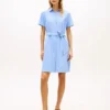Shirtkleid aus Leinen-Baumwoll-Mischung mit Gürtel Shirtkleid aus Leinen-Baumwoll-Mischung mit Gürtel