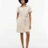 Shirtkleid aus Leinen-Baumwoll-Mischung mit Gürtel Shirtkleid aus Leinen-Baumwoll-Mischung mit Gürtel