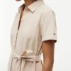 Shirtkleid aus Leinen-Baumwoll-Mischung mit Gürtel Shirtkleid aus Leinen-Baumwoll-Mischung mit Gürtel
