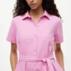 Shirtkleid aus Leinen-Baumwoll-Mischung mit Gürtel Shirtkleid aus Leinen-Baumwoll-Mischung mit Gürtel