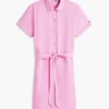 Shirtkleid aus Leinen-Baumwoll-Mischung mit Gürtel Shirtkleid aus Leinen-Baumwoll-Mischung mit Gürtel