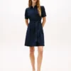 Shirtkleid mit Puffärmeln und Gürtel Shirtkleid mit Puffärmeln und Gürtel