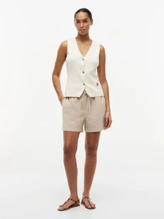 Shorts aus Leinen-Baumwoll-Mischung