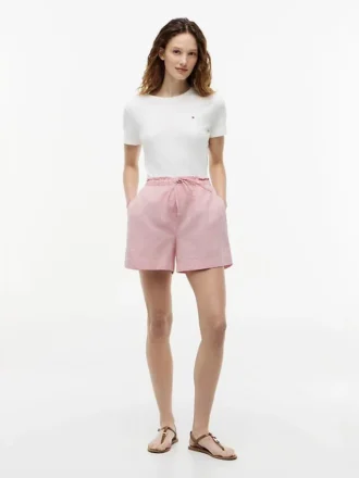 Shorts aus Leinen-Baumwoll-Mischung