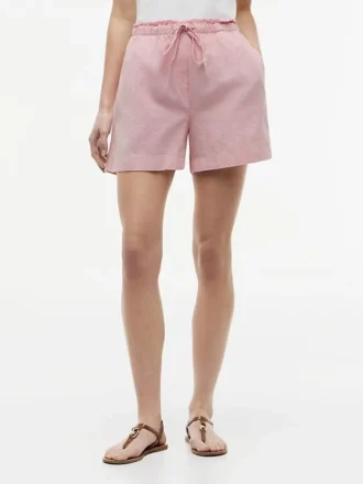 Shorts aus Leinen-Baumwoll-Mischung