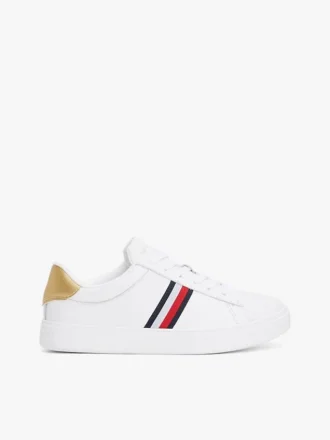 Signature Stripe Leder-Court-Sneaker