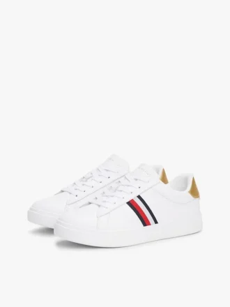 Signature Stripe Leder-Court-Sneaker