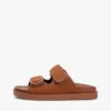 Slide-Sandale aus Nubukleder mit zwei Riemen Slide-Sandale aus Nubukleder mit zwei Riemen