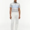 Slim Fit Block Stripe Stretch Piqué-Polo Slim Fit Block Stripe Stretch Piqué-Polo