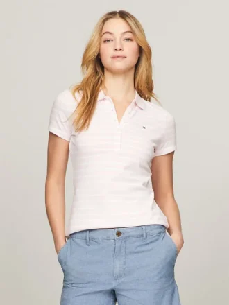 Slim Fit gestreiftes Stretch-Baumwoll-Polo