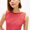 Slim Fit Midi-Kleid mit Streifen und U-Boot-Ausschnitt Slim Fit Midi-Kleid mit Streifen und U-Boot-Ausschnitt