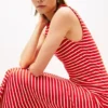 Slim Fit Midi-Kleid mit Streifen und U-Boot-Ausschnitt Slim Fit Midi-Kleid mit Streifen und U-Boot-Ausschnitt