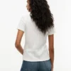 Slim Fit Pointelle T-Shirt mit Rundhalsausschnitt Slim Fit Pointelle T-Shirt mit Rundhalsausschnitt