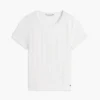 Slim Fit Pointelle T-Shirt mit Rundhalsausschnitt Slim Fit Pointelle T-Shirt mit Rundhalsausschnitt